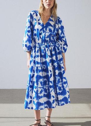 H&m хлопковое платье свободного кроя /14388/