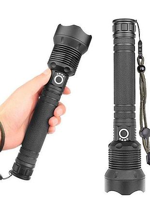 Тактичний ліхтарик з функцією zoom, 2х18650, usb, x92-p90
