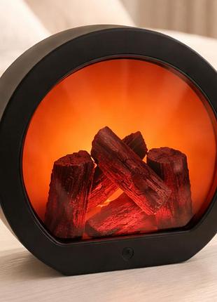 Led ночник с 3d эффектом пламени от батареек и usb
