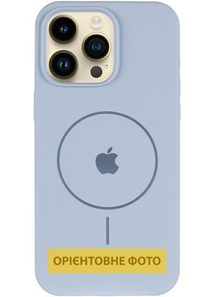 Чехол silicone case full protective (aa) v2 with magsafe для apple iphone 16 (6.1") голубой / lilac blue 2