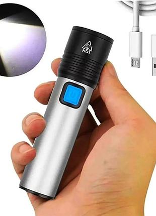 Ручной аккумуляторный фонарик usb, bl k31