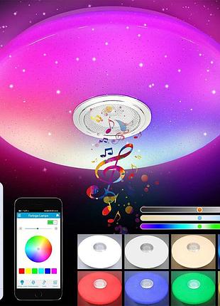 Стельовий світильник 33см + пульт, bluetooth, rgb