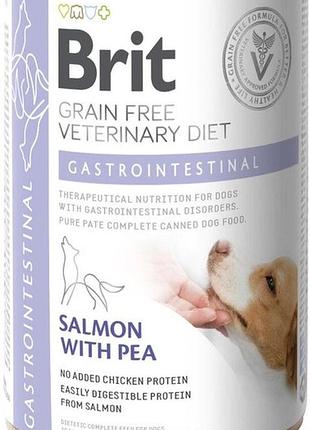 Brit vetdiets лосось та горох для шлунково-кишкового тракту вологий корм для собак 400 г