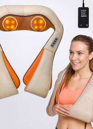Роликовый массажер для шеи и плечей с подогревом, massager of neck kneading