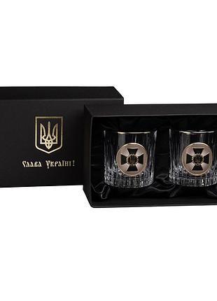 Набір келихів для віскі "служба безпеки україни" boss crystal, 2 келиха