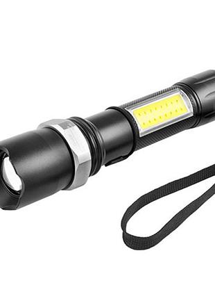 Универсальный фонарик bl w546 + cob
