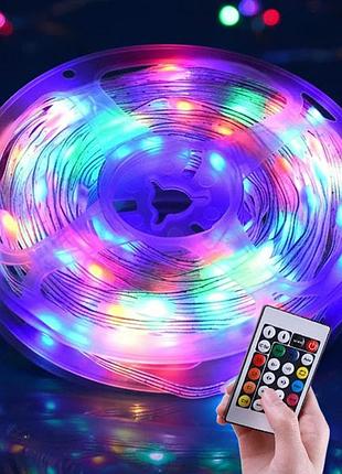 Гирлянда от usb, 100 led, 5 м + пульт, мультиколор