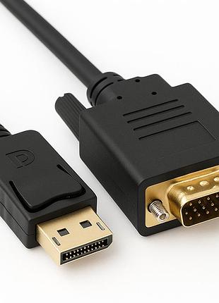 Кабель displayport на vga, 1,8м, черный