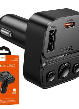 Автомобильный fm-трансмиттер 35 вт, usb, type-c, hoco e87