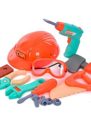 Игровой набор инструментов "tool set" h3006-3 шуруповерт, очки, каска