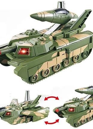 Игрушка трансформер танк-самолет 2в1, от батареек + подсветка, tank