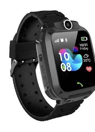 Дитячий розумний смарт годинник smart watch 8ba із сім карткою, функцією дзвінка, камерою й gps, чорного кольору