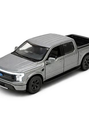 Игрушка металлическая машинка автопром ford f-150 lightning 1:36 — серый металлик, свет, звук, открывающая дверь, 16 см