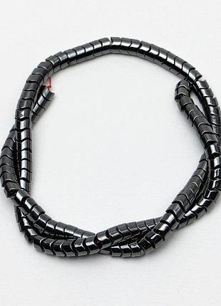 Бусины из гематита зигзаг d-6х4мм+- l-39см+- на леске