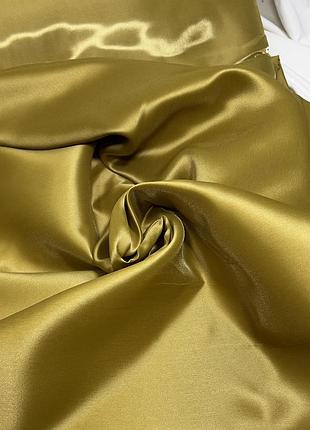 Ткань атлас двусторонняя ширина 3м олива горчичная