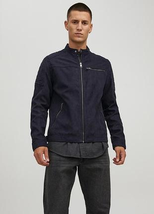 Куртка чоловіча jack&jones rocky jacket зі штучної замші чорна xs/s