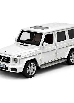 Металева іграшкова машинка автопром mercedes-benz g 350 d 1:32 — світло, звук, відкривні двері, біла