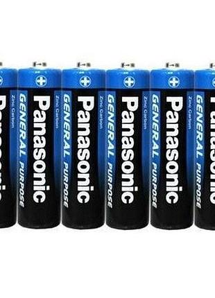 Батарейка сольова "пальчик" panasonic r 6 general purpose коробка 1х8шт