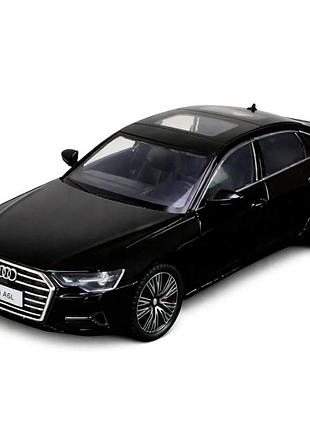Металлическая машинка автопром audi a6l 1:24 — свет, звук, открывающиеся двери, черная, ap7754