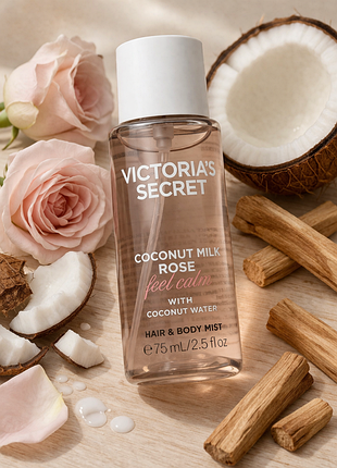 Victoria’s secret coconut milk rose міні спрей 75 мл | кокос, троянда, аромат