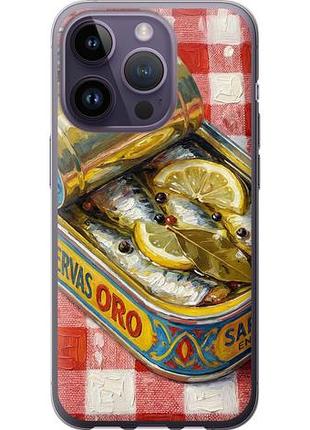 Чехол на iphone 14 pro vintage sardine tin phone из силикона fch_0148514