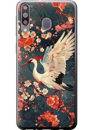 Чехол на samsung galaxy a40s a3050 сакура и аист из пластика fch_0139895