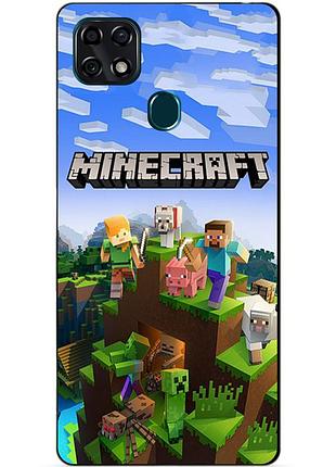 Чехол силиконовый бампер для zte blade 20 smart с рисунком minecraft майнкрафт