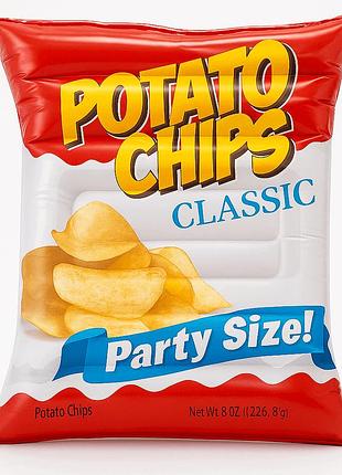 Надувной матрас intex potato chips 178×140 см - пляжный плотик в виде чипсов для детей и взрослых, арт. 58776