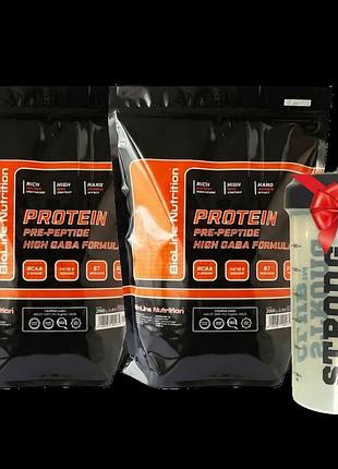 Протеин для роста мышц 4 кг + шейкер в подарок bioline nutrition