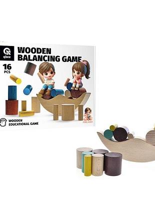Дерев'яна дитяча гра-балансир "місяць" qb800-002, 16 елементів