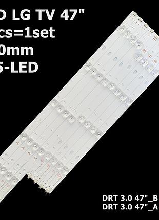 Led підсвітка tv lg47 4-5led a/b square lens drt3.0 4шт. a+4шт. b=1 (980mm.)