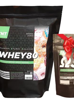 Протеин сывороточный 2 кг + омега-3 в подарок tnt nutrition