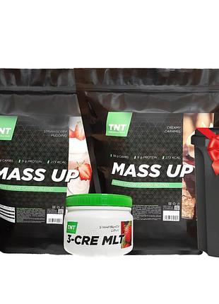 Гейнер 5 кг + креатин 0,3 кг + шейкер в подарок tnt nutrition