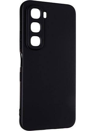 Чехол silicone case для infinix hot 60i (x6728 / x6728b) бампер с микрофиброй черный