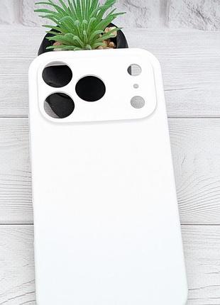 Чехол silicone case box для apple iphone 17 pro бампер с микрофиброй белый (без лого)