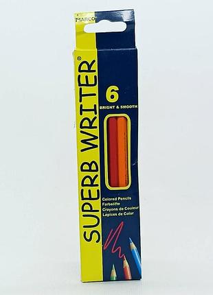Набір кольорових олівців marco «super writer» 6 кольорів 4100-6сb