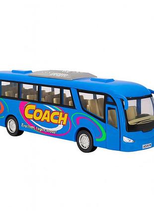 Інерційний туристичний автобус kinsmart coach 7 синій 17 см — металевий корпус, відкривні двері, арт. ks7101w-3