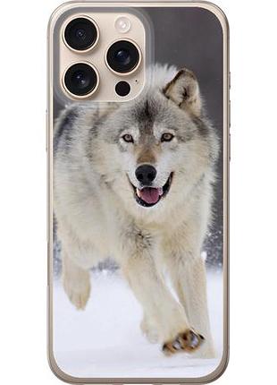 Чехол на iphone 16 pro max бегущий волк из силикона fch_0147687