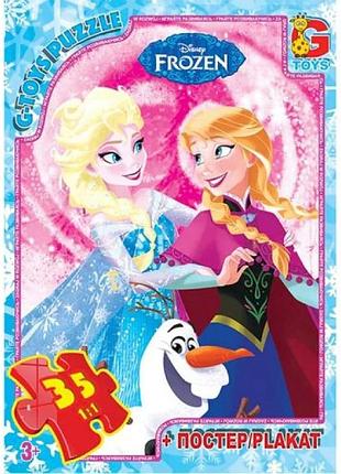 Детский пазл "ледяное сердце" fr051 постер, 35 элементов