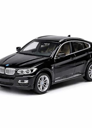 Игрушечная машинка автопром bmw x6 1:32, 14 см, черная — металлическая модель со светом, звуком и инерционным ходом, арт. 68311-2