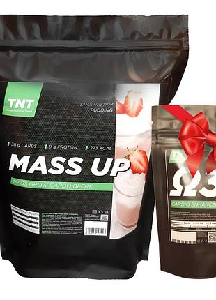 Гейнер для набора веса 2,5 кг + омега-3 в подарок tnt nutrition клубника