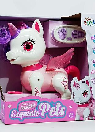 Интерактивное животное единорог "exquisite pets" на радиоуправлении, розовый (22 см) sm05f