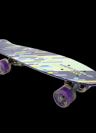 Скейт пенніборд "best board" колеса pu, світяться, d=6см f 9160
