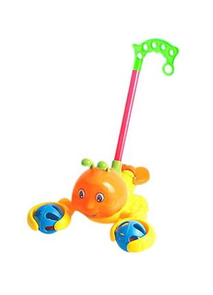 Детская каталка на палочке bambi 198-13 желто-оранжевый