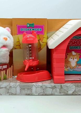 Интерактивная игрушка yi wu jiayu котик "plush pet" белый с розовыми ушками mc-1040-3