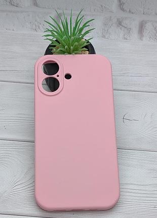 Чехол silicone case box для apple iphone 17 бампер с микрофиброй светло-розовый (без лого)