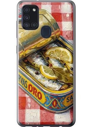 Чехол на samsung galaxy a21s a217f vintage sardine tin phone из силикона fch_0148497