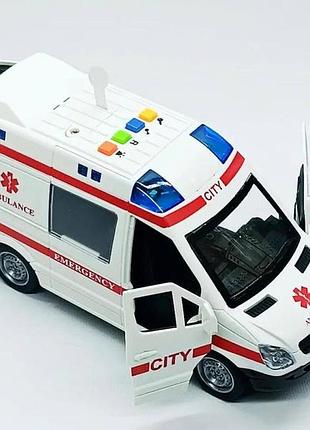 Музыкальная скорая помощь "rescue" – инерционная машинка, 21 см, модель wy590e