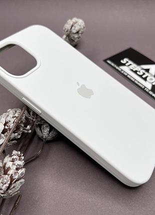 Чехол silicone case cover full для iphone 13 6.1 с микрофиброй силиконовый противоударный 52. белый (white)