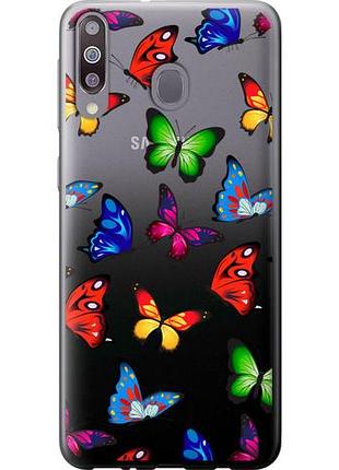 Чехол на samsung galaxy a40s a3050 красочные мотыльки из пластика fch_0031282